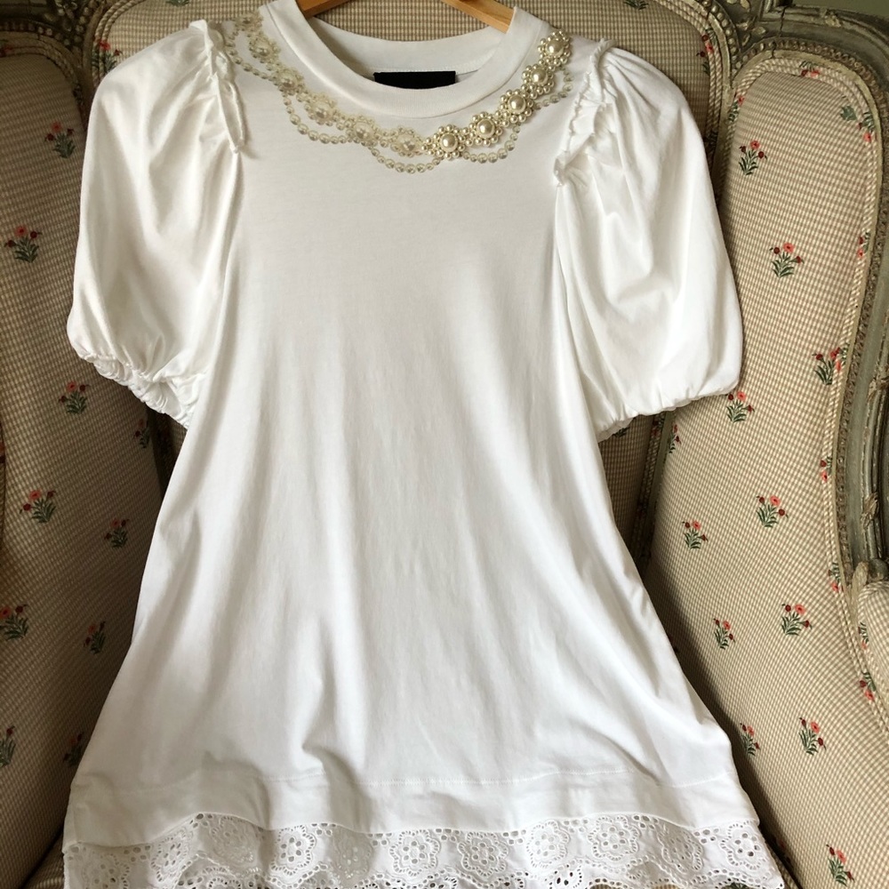 Stunning Simone Rocha faux pearl T-shirt